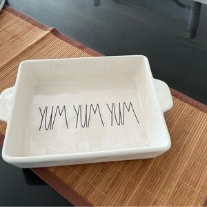 Rae Dunn YUM YUM YUM Rectangle Bake Pan New Sz 13”
